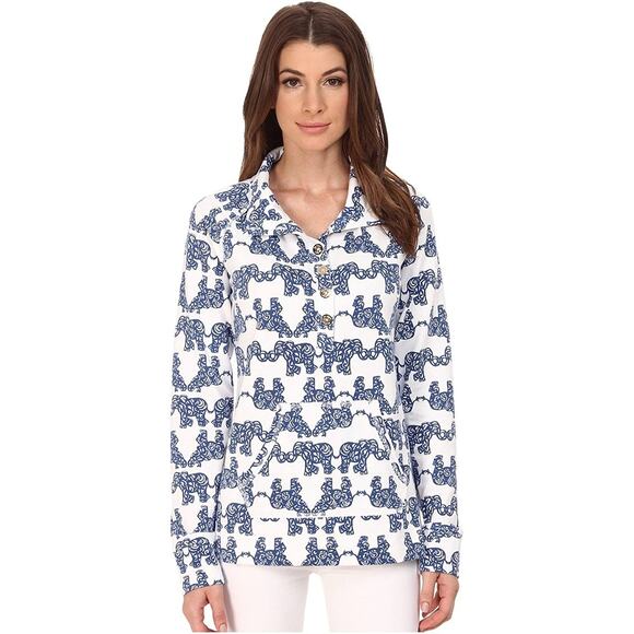 Lilly Pulitzer Elephant Print Pack Your Trunk Captain Popover - Picture 3 of 12
